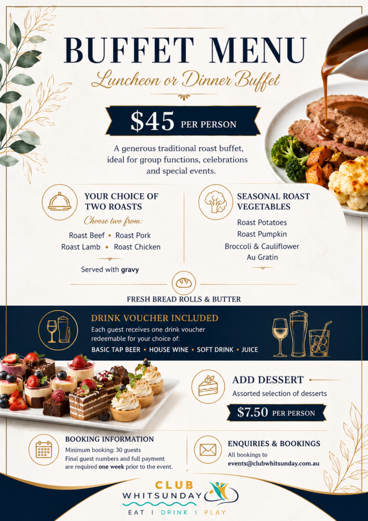 Functions Buffet Menu